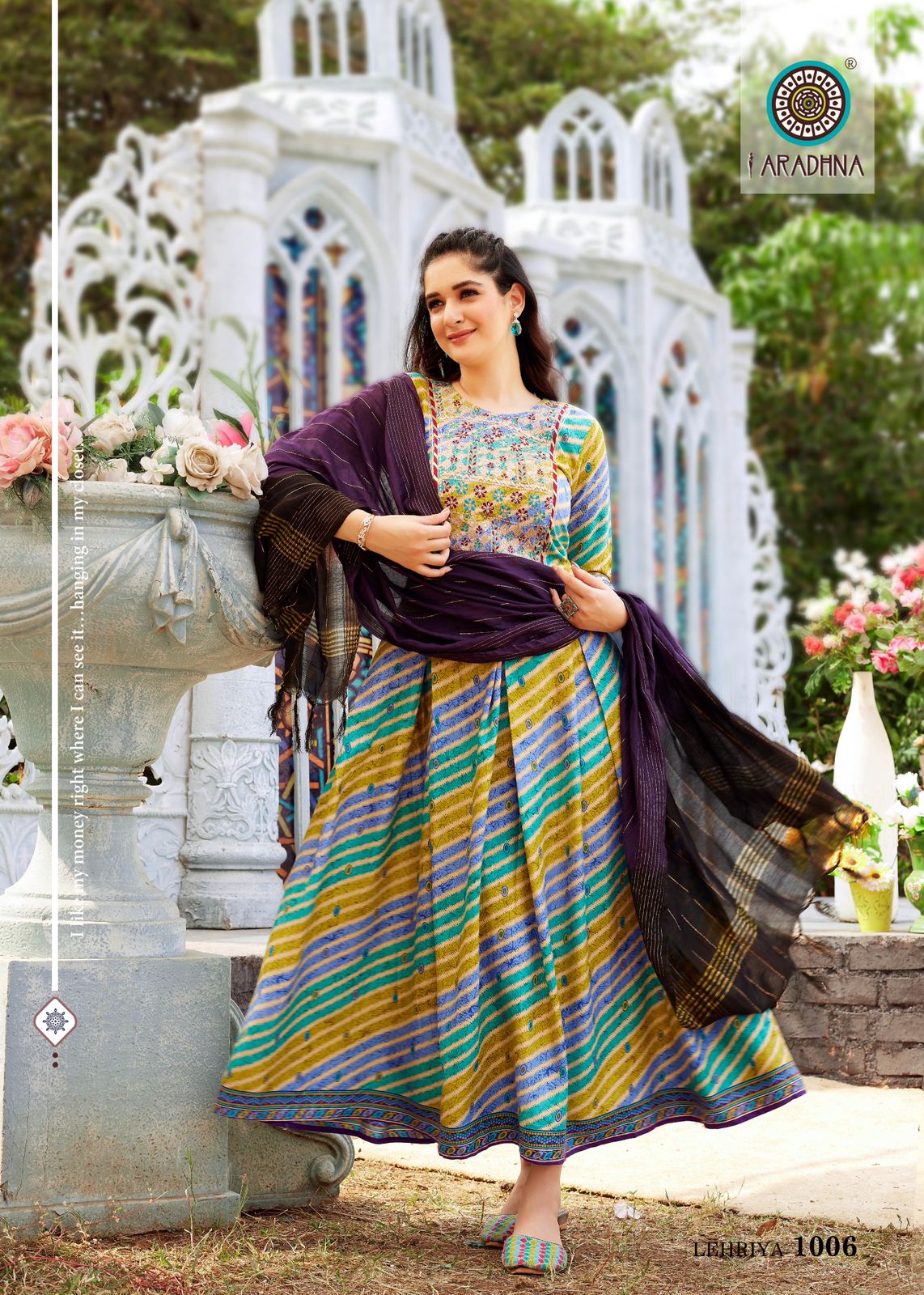 Aradhna Lehriya 1 New Designer Ethnic Wear Rayon Anarkali Kurti With Dupatta Collection